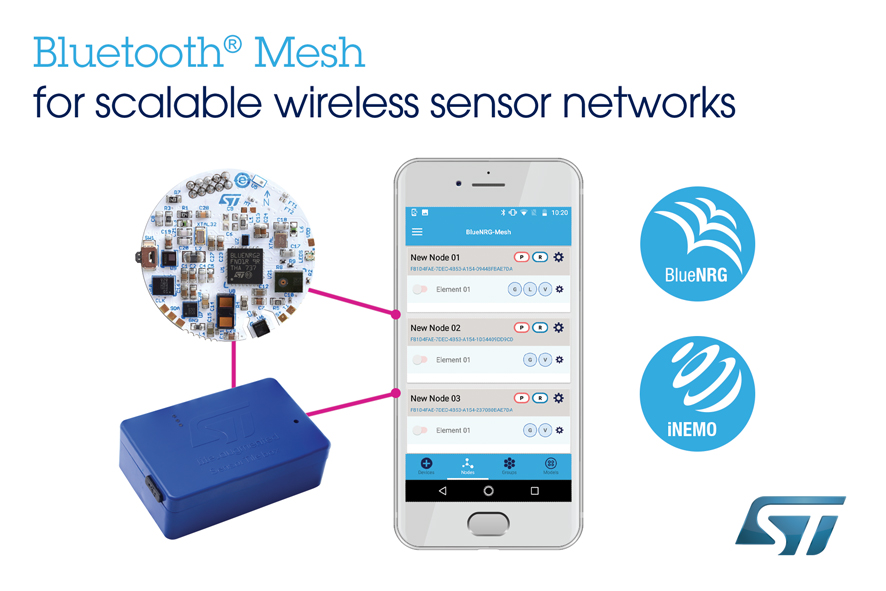 意法半导体解锁Bluetooth®Mesh全功能 赋能可扩展的无线传感器网络