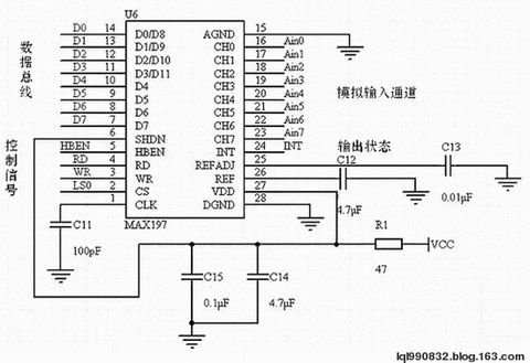 AD采样芯片MAX197的应用电路