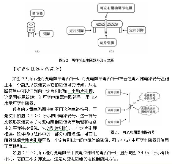 可变电阻器外形和电路符号简介