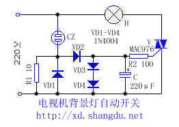 电视机背景灯自动开关