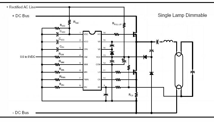 IR2159可调光集成电路电子镇流器