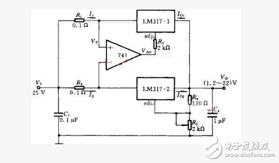 lm317扩流完整电路图