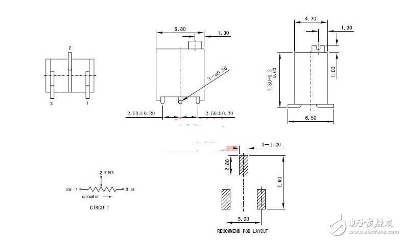 3296电位器引脚接法及规格书说明