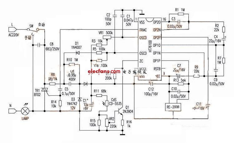 基于HT7610B的人体感应开关