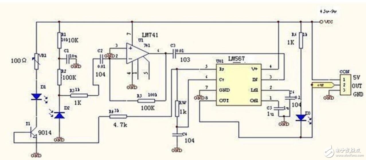 红外避障传感器原理图_红外传感器避障模块电路图