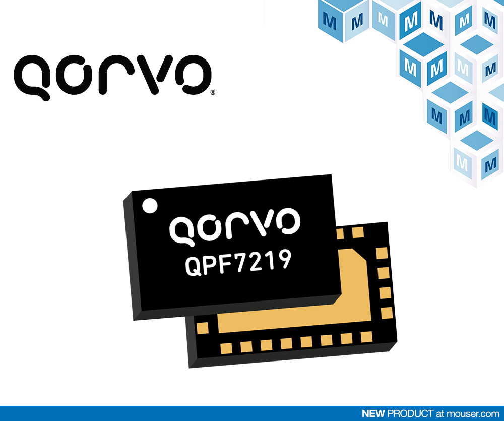 Qorvo QPF7219 Wi-Fi集成前端在贸泽开售  集成edgeBoost功能以扩大Wi-Fi 6覆盖范围