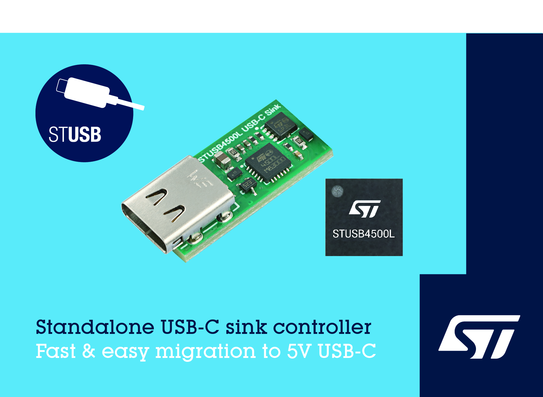 意法半导体推出面向5V USB-C充电应用的独立的VBUS供电控制器