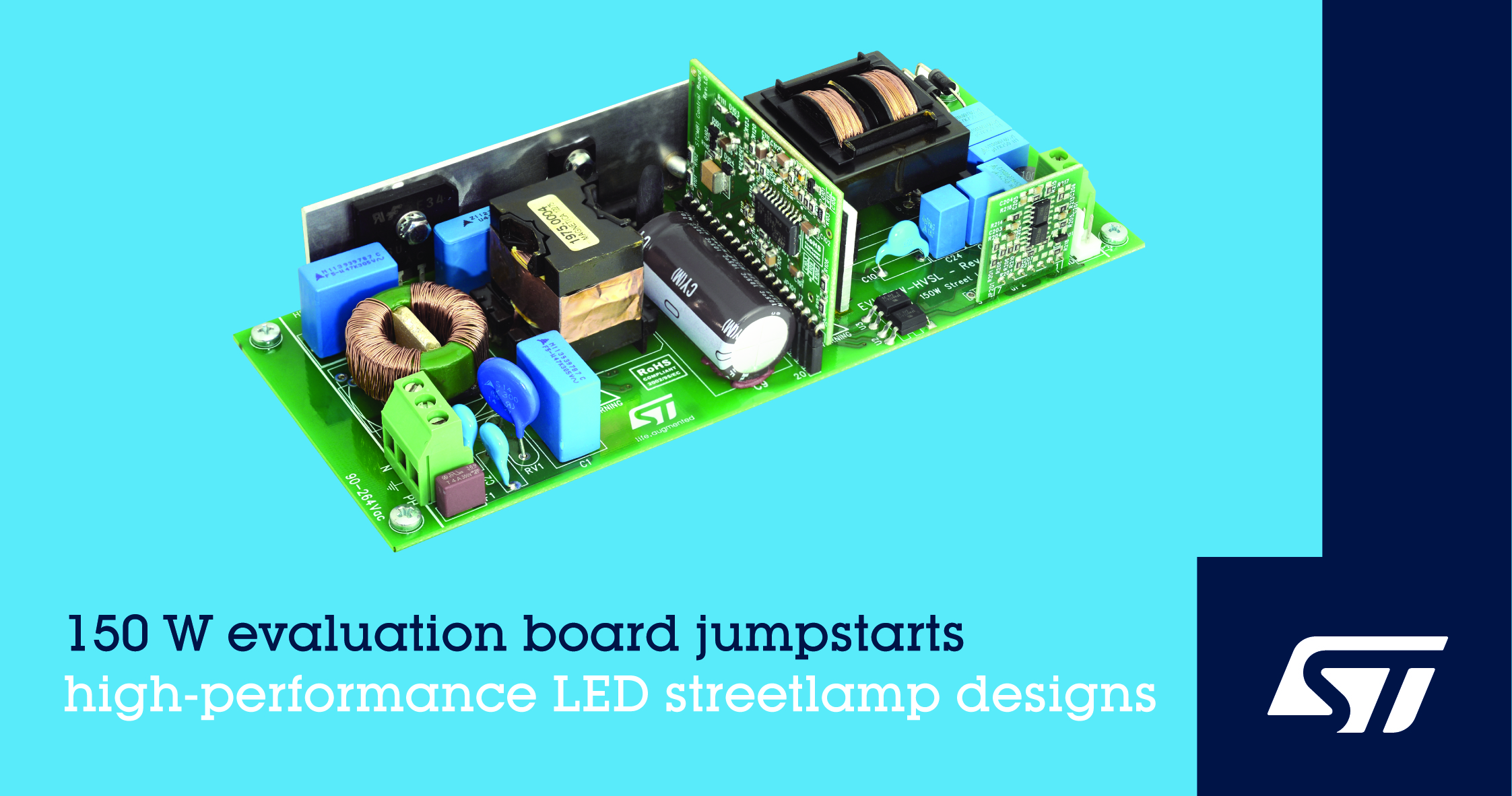 意法半导体推出150W评估板和参考设计 致力于推动安全高效的LED路灯应用的发展