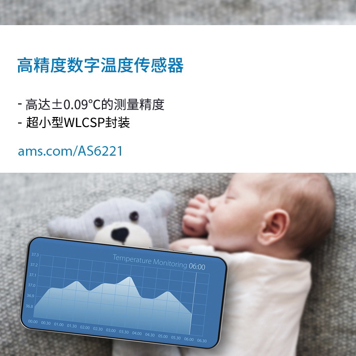 艾迈斯半导体创新推出全球最高精度的数字温度传感器，适用于可穿戴设备和数据中心
