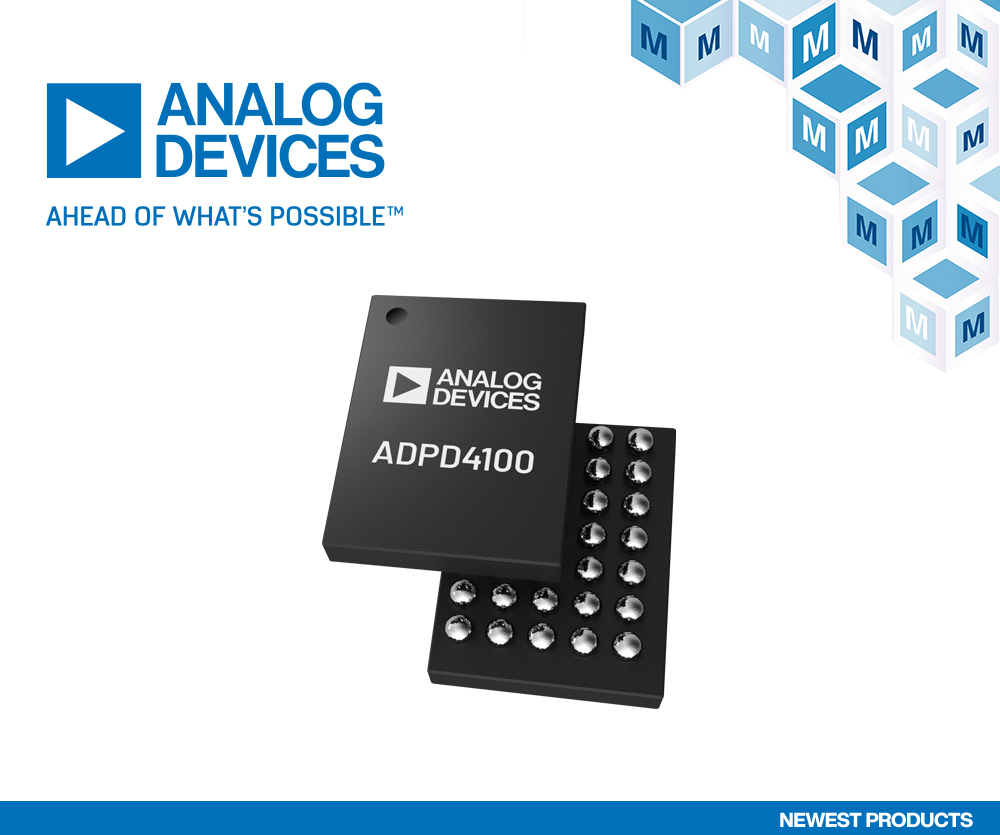 Analog Devices ADPD4100和ADPD4101在贸泽开售                                    两款多模式传感器前端为工业监控提供更多支持