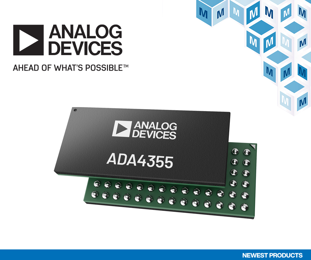 贸泽开售Analog Devices ADA4355 紧凑型高性能光电探测器接收器μModule