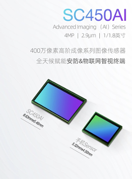 思特威推出高阶成像系列4MP新品SC450AI，赋能全天候AI相机应用