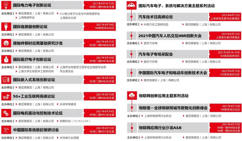 2021慕尼黑上海电子展览会同期论坛大公开！，赶快制定你的参会行程表吧！