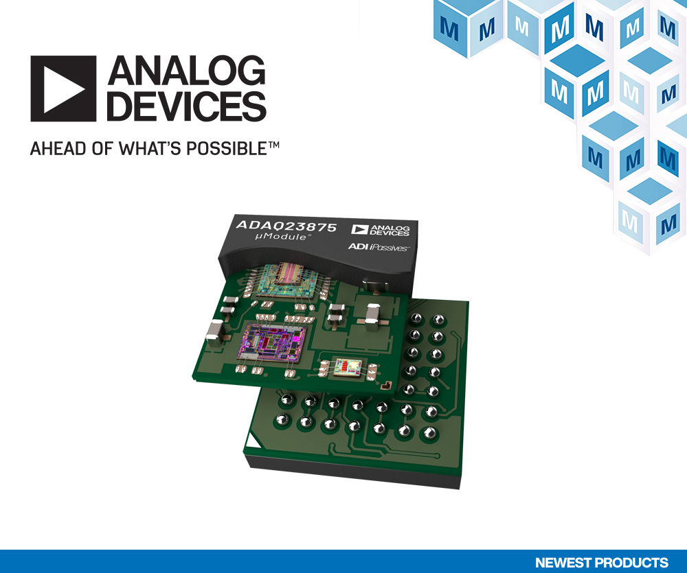贸泽备货Analog Devices ADAQ23875 16位15 MSPS µModule数据采集解决方案