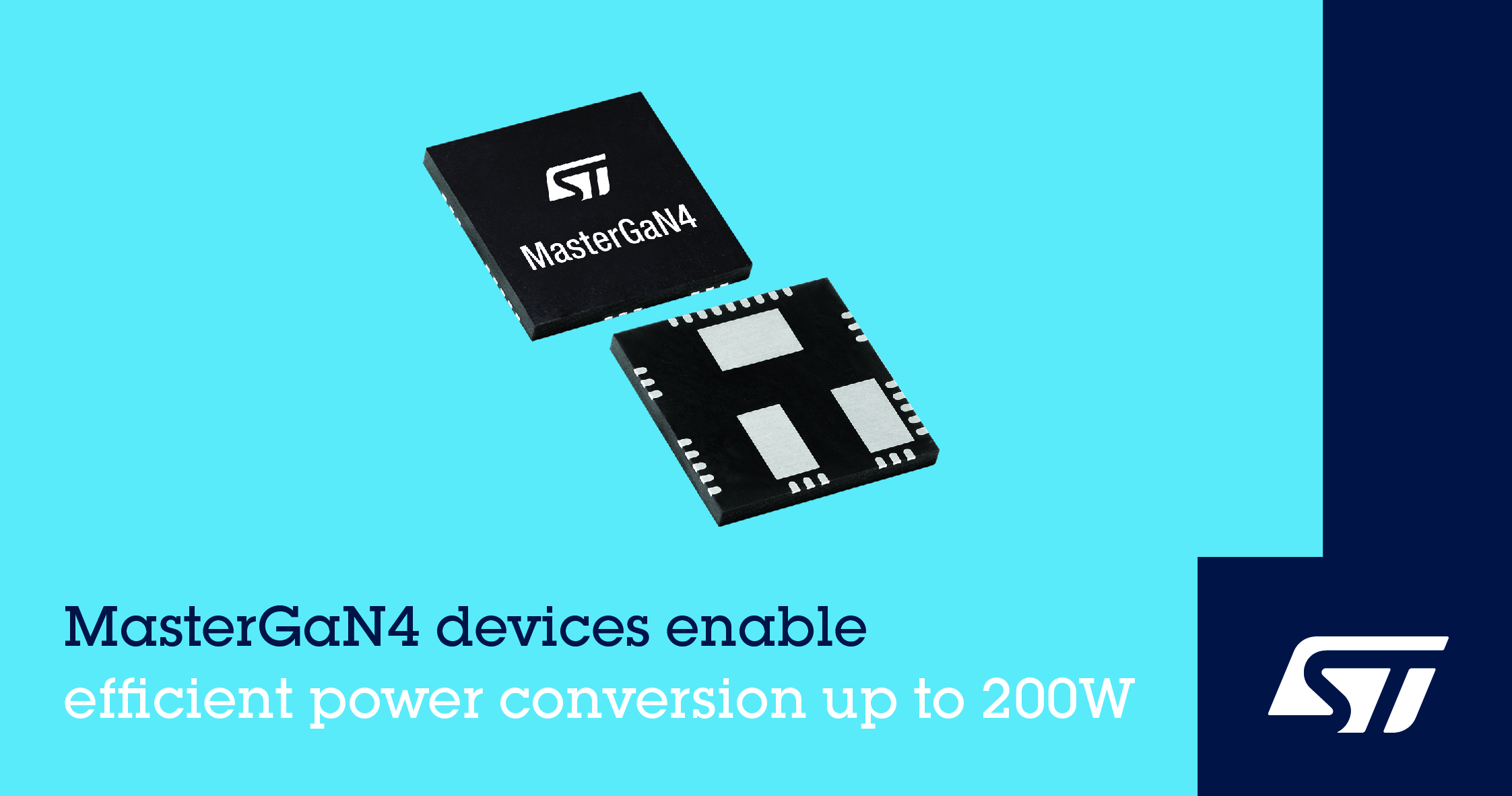 意法半导体推出新款MasterGaN4器件，实现高达200瓦的高能效功率变换