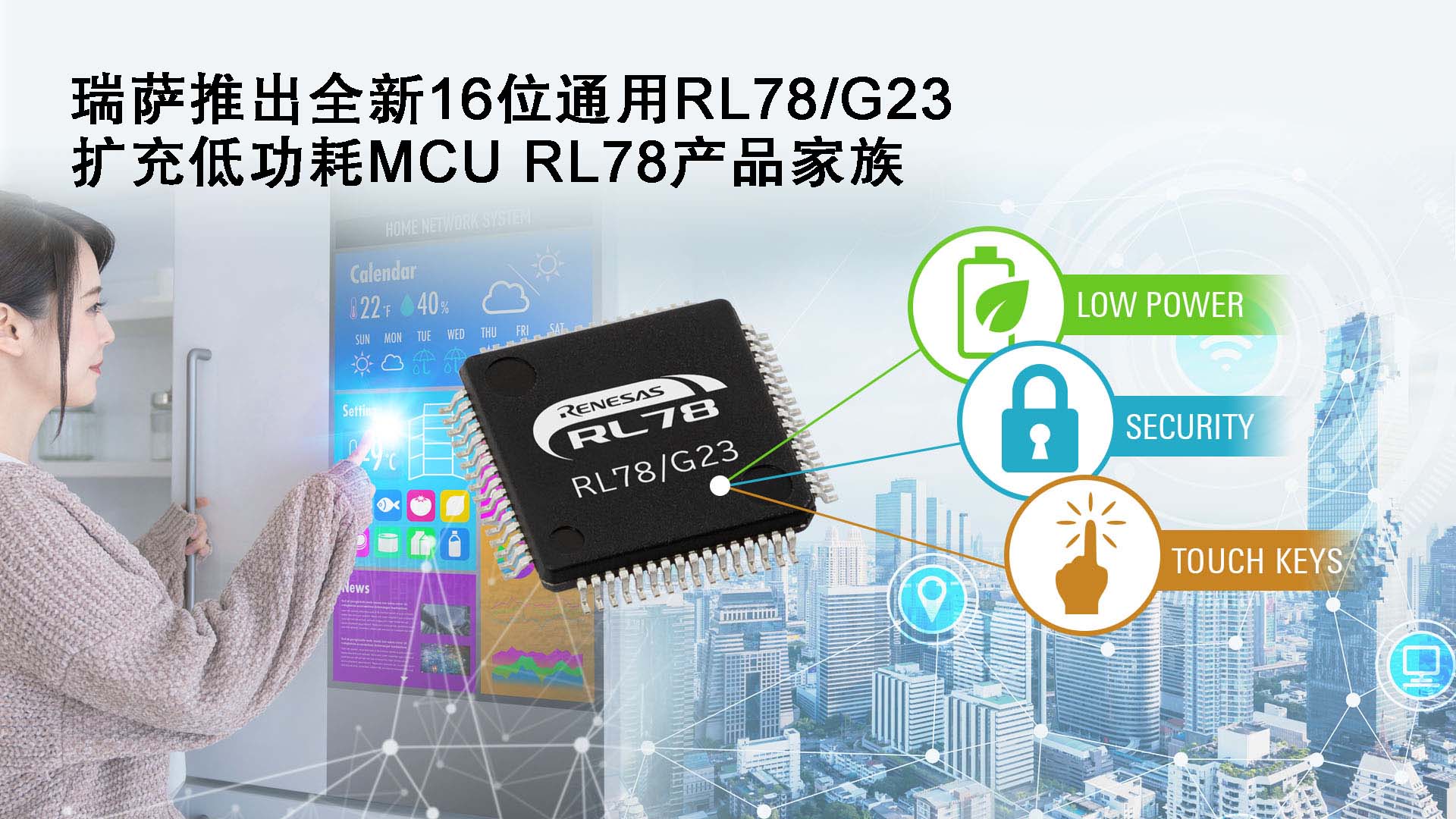 瑞萨电子推出16位通用RL78/G23 扩充低功耗MCU RL78产品家族