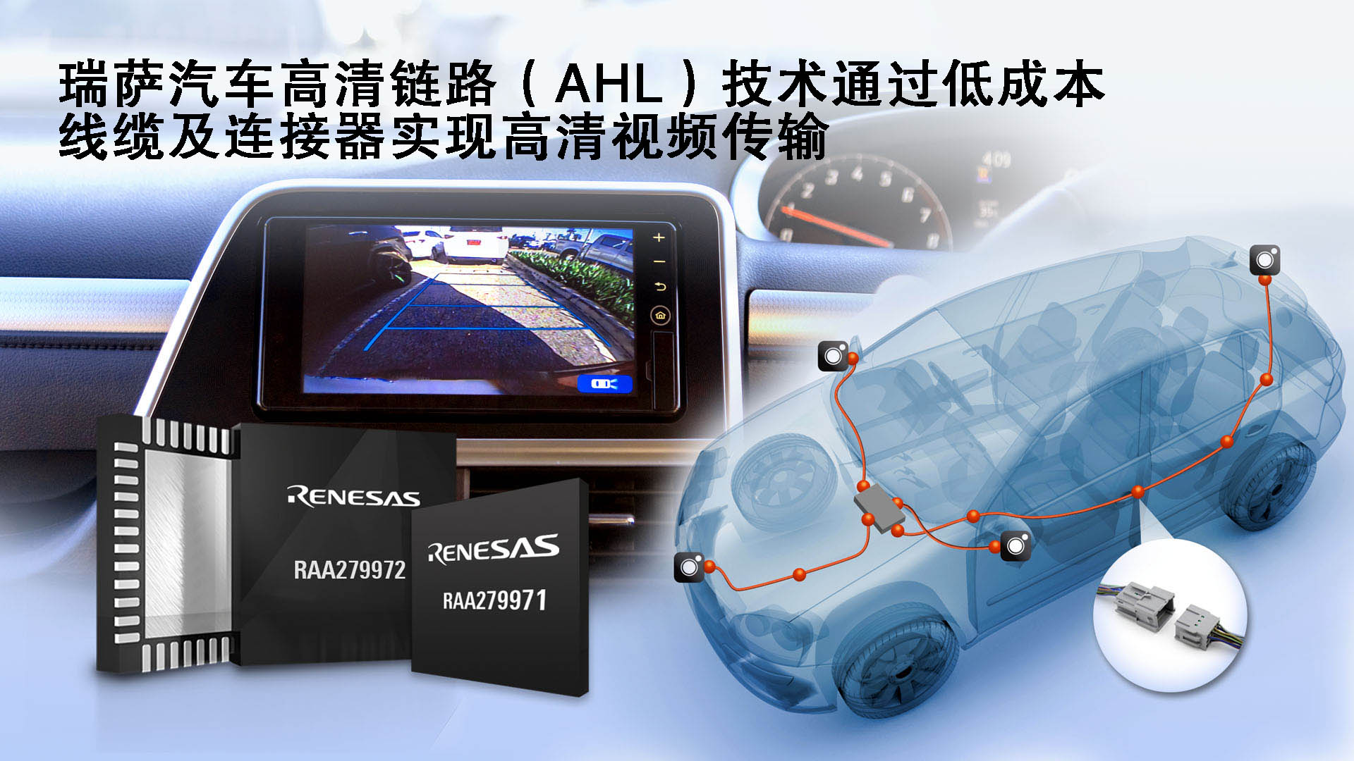 瑞萨电子推出全新汽车摄像头解决方案用传统低成本电缆和连接器即可实现高清视频