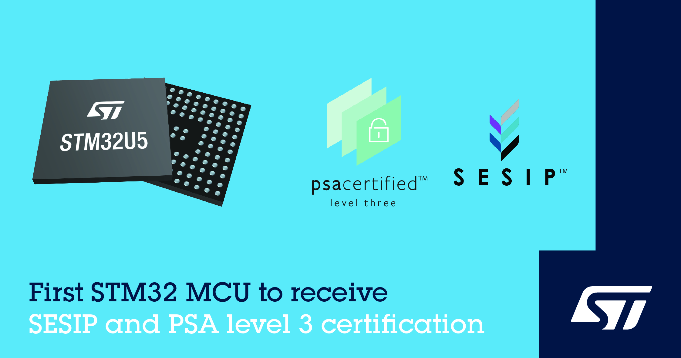 意法半导体的STM32U5通用MCU取得PSA 3级和SESIP3安全认证