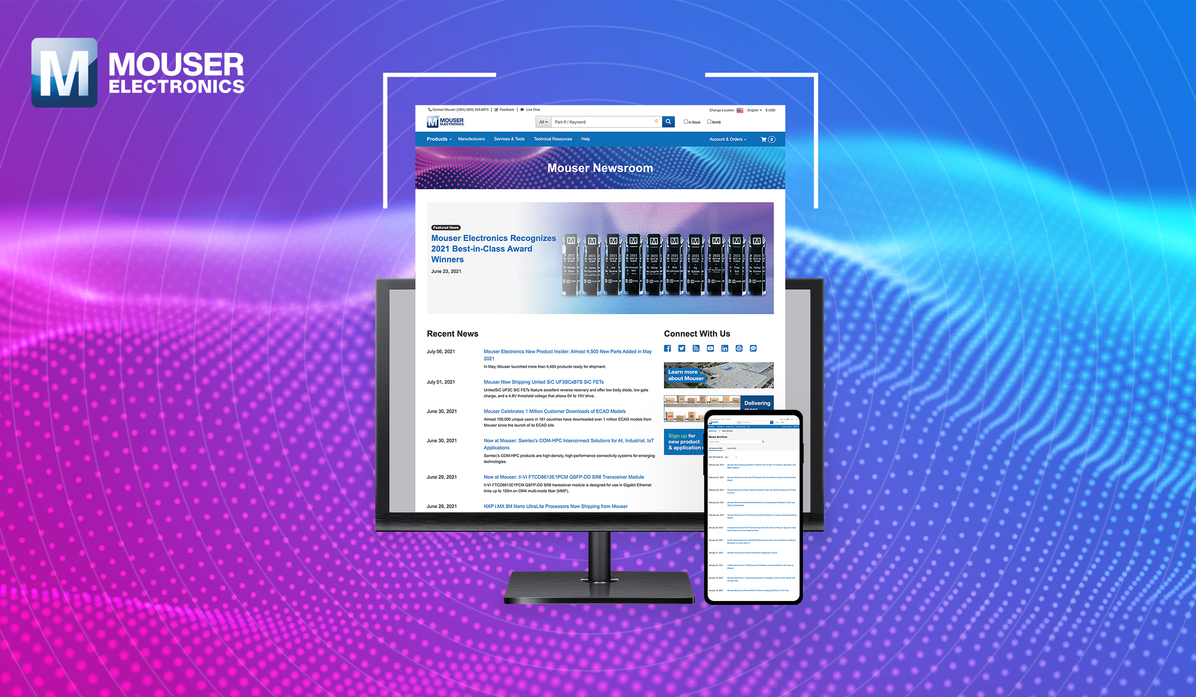 贸泽电子推出全新动态新闻中心