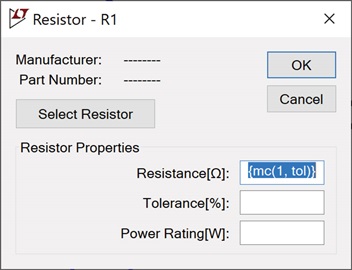 Editing the resistor value in LTspice