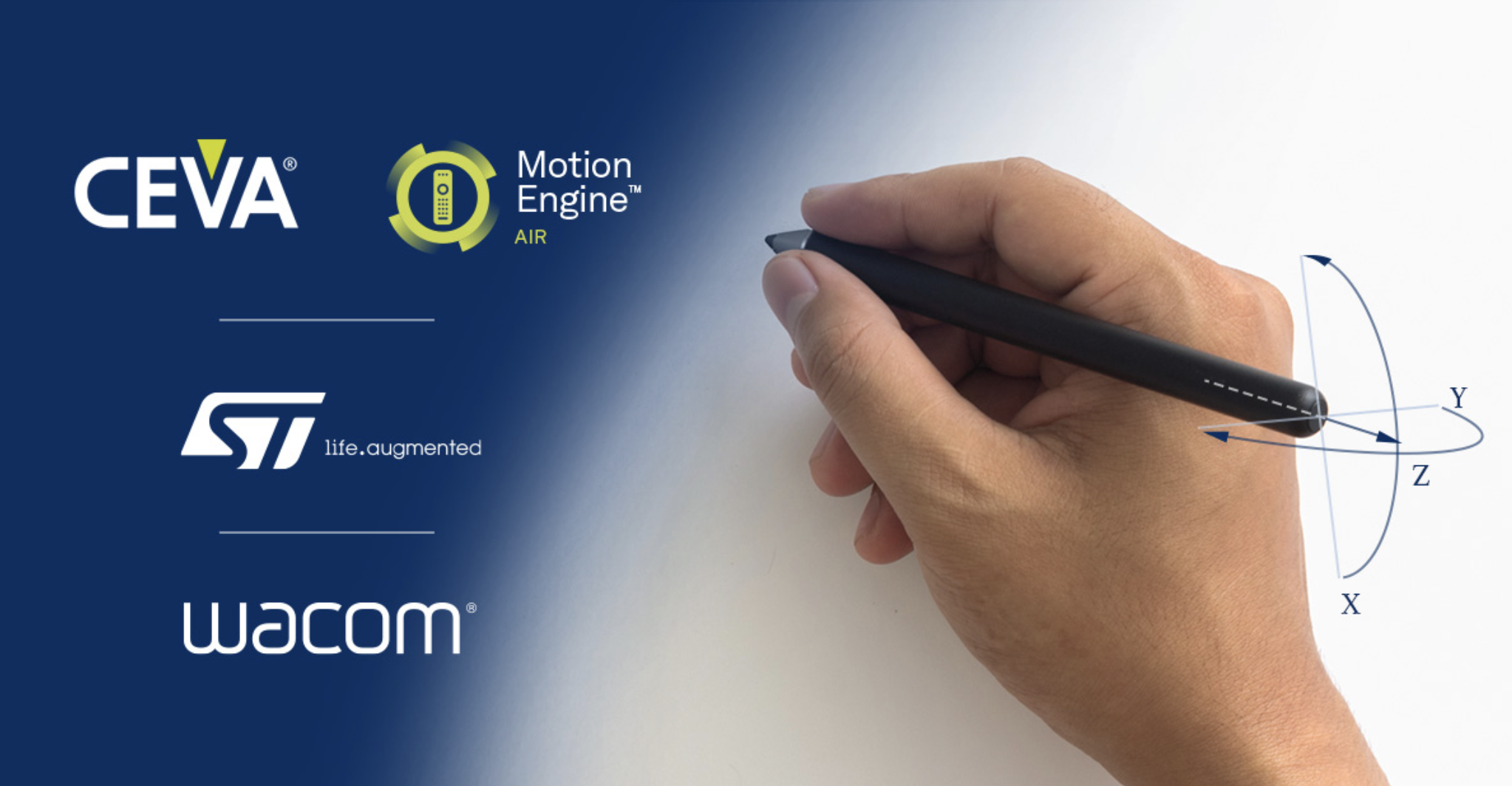 Wacom、意法半导体和 CEVA 合作提升数字笔使用体验