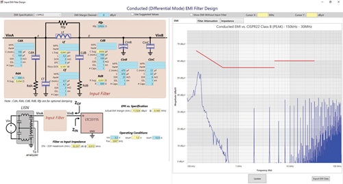 Figure 3. LTpowerCAD tool for simple calculation of conducted emissions in a switching regulator circuit.