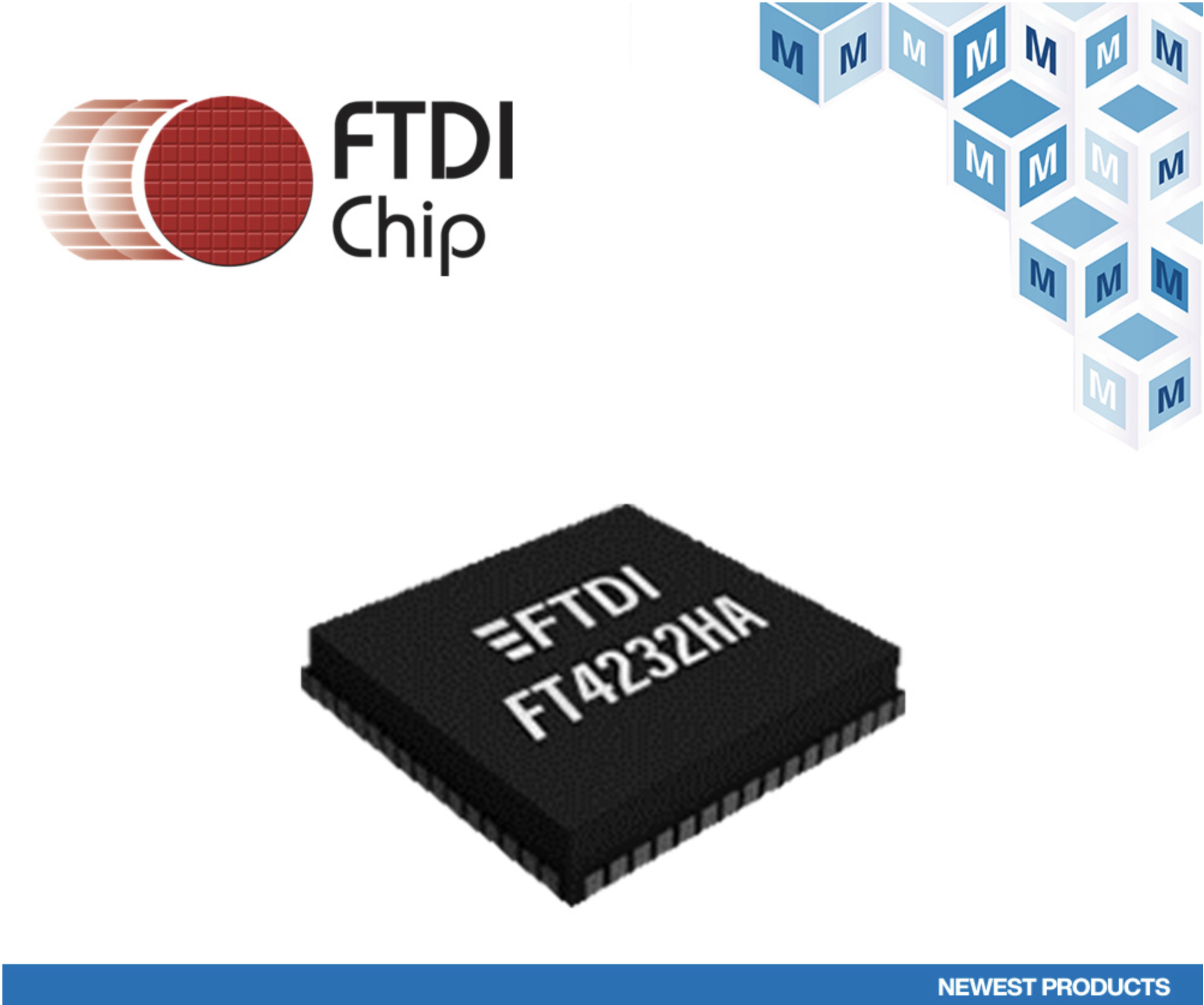 贸泽开售FTDI Chip FT4232HA USB转UART/MPSSE IC为目标设计提供高速USB支持