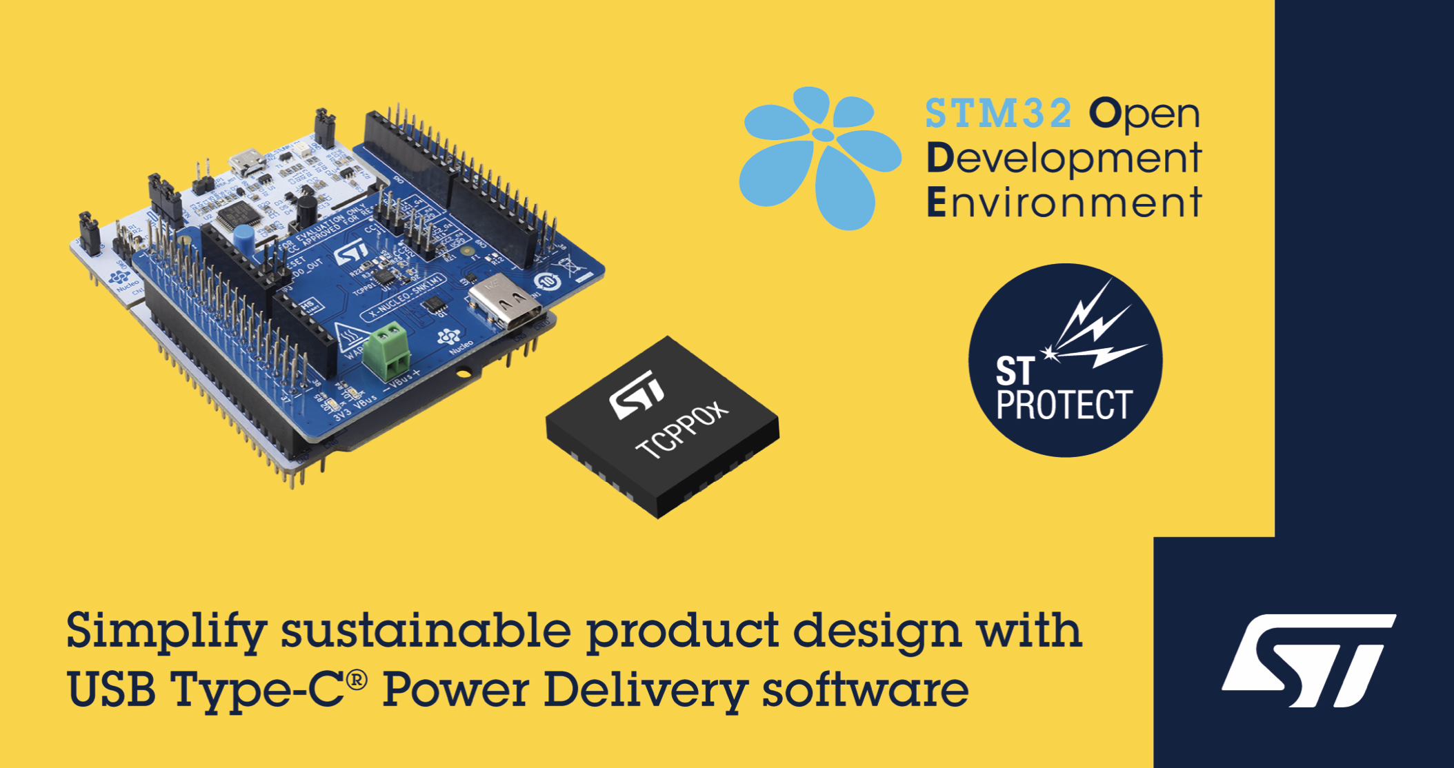 意法半导体发布支持STM32 微控制器的 USB Type-C® Power Delivery 软件，简化可持续产品设计