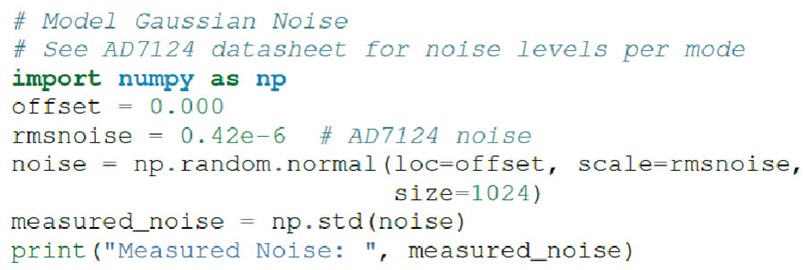Figure 3. Modeling Gaussian noise with NumPy.