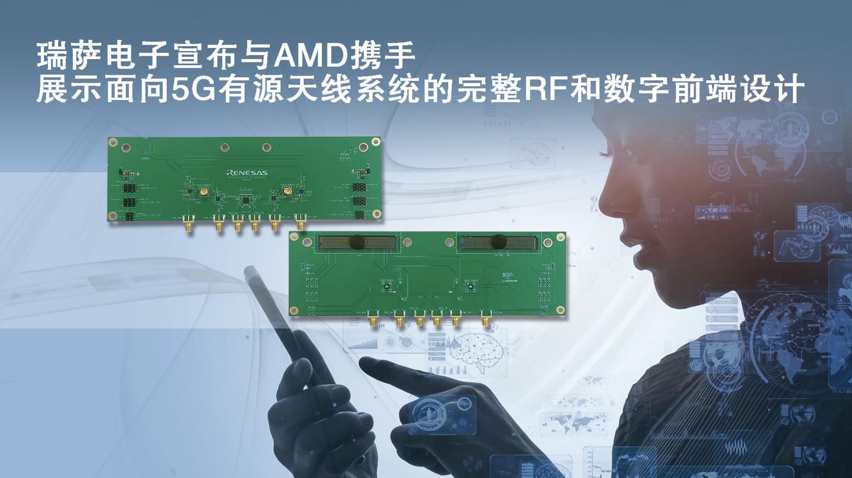 瑞萨电子宣布与AMD携手展示面向5G有源天线系统的完整RF和数字前端设计