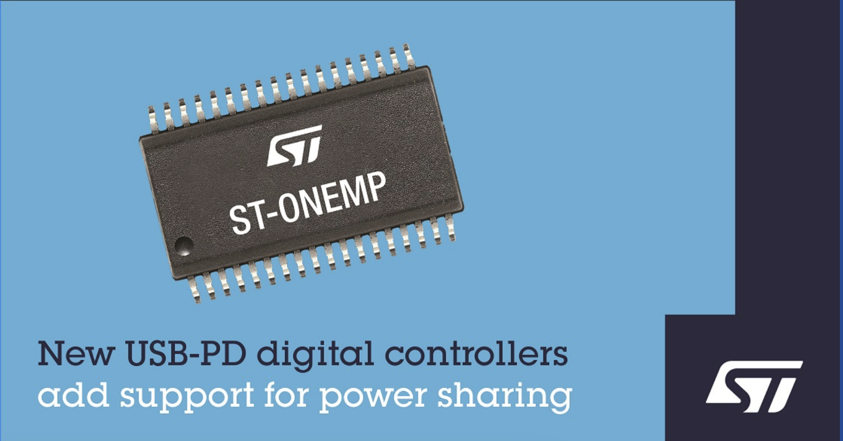 意法半导体ST-ONEMP数字控制器简化高能效双端口USB-PD适配器设计