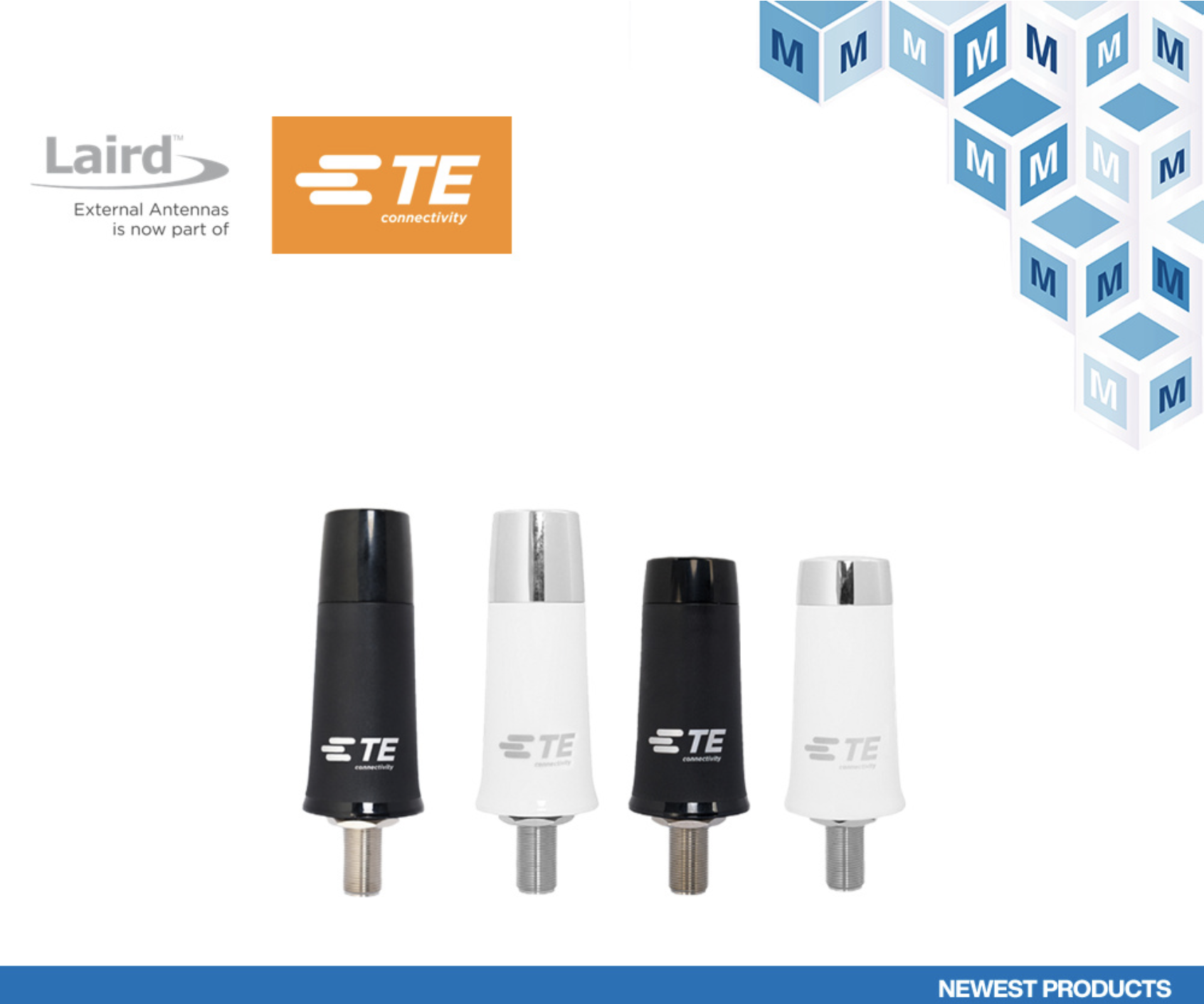 贸泽电子开售适用于IoT应用的TE Connectivity/Laird 5G Phantom无需接地平面天线