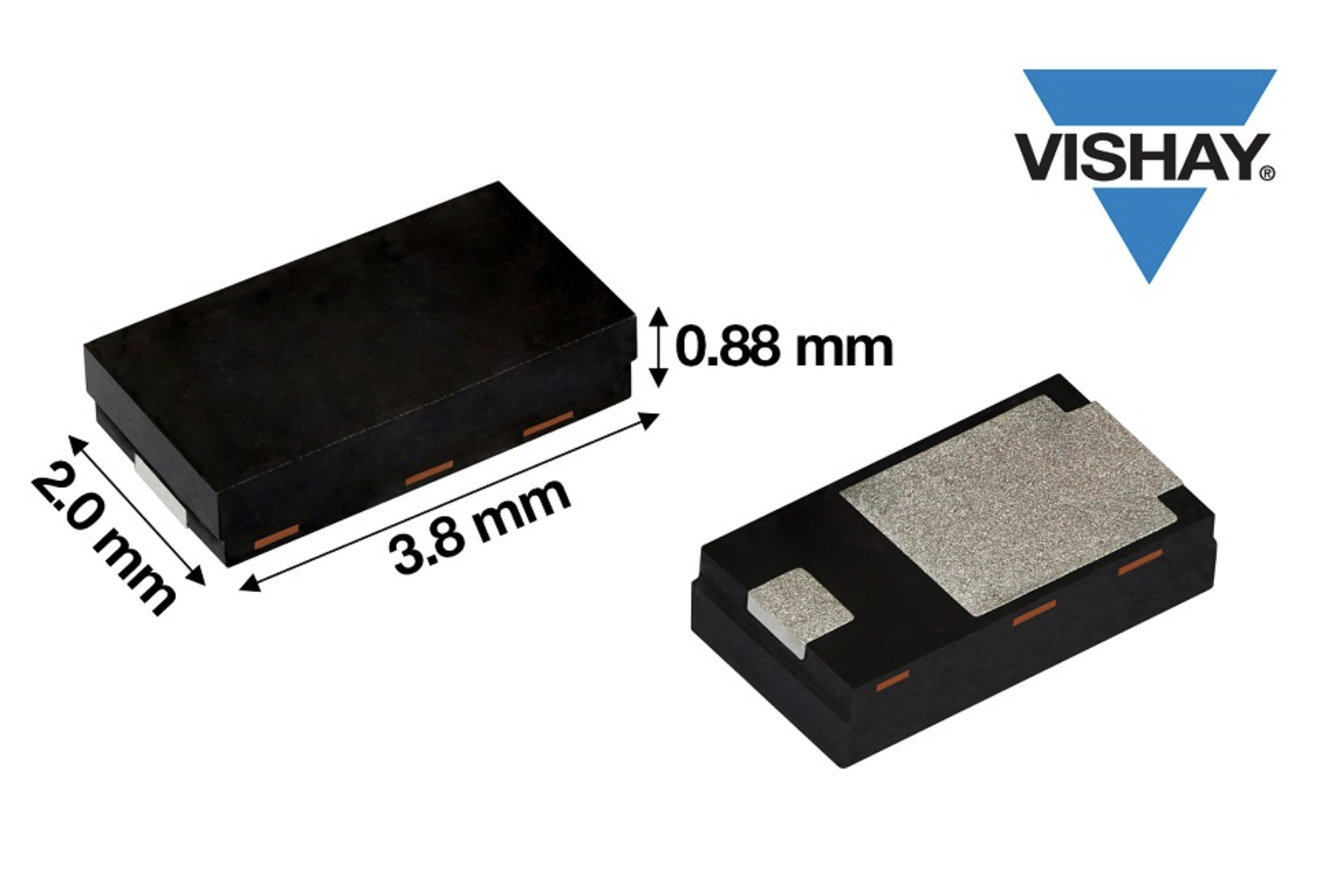 Vishay推出首款采用Power DFN系列DFN3820A封装的200 V FRED Pt® Ultrafast整流器