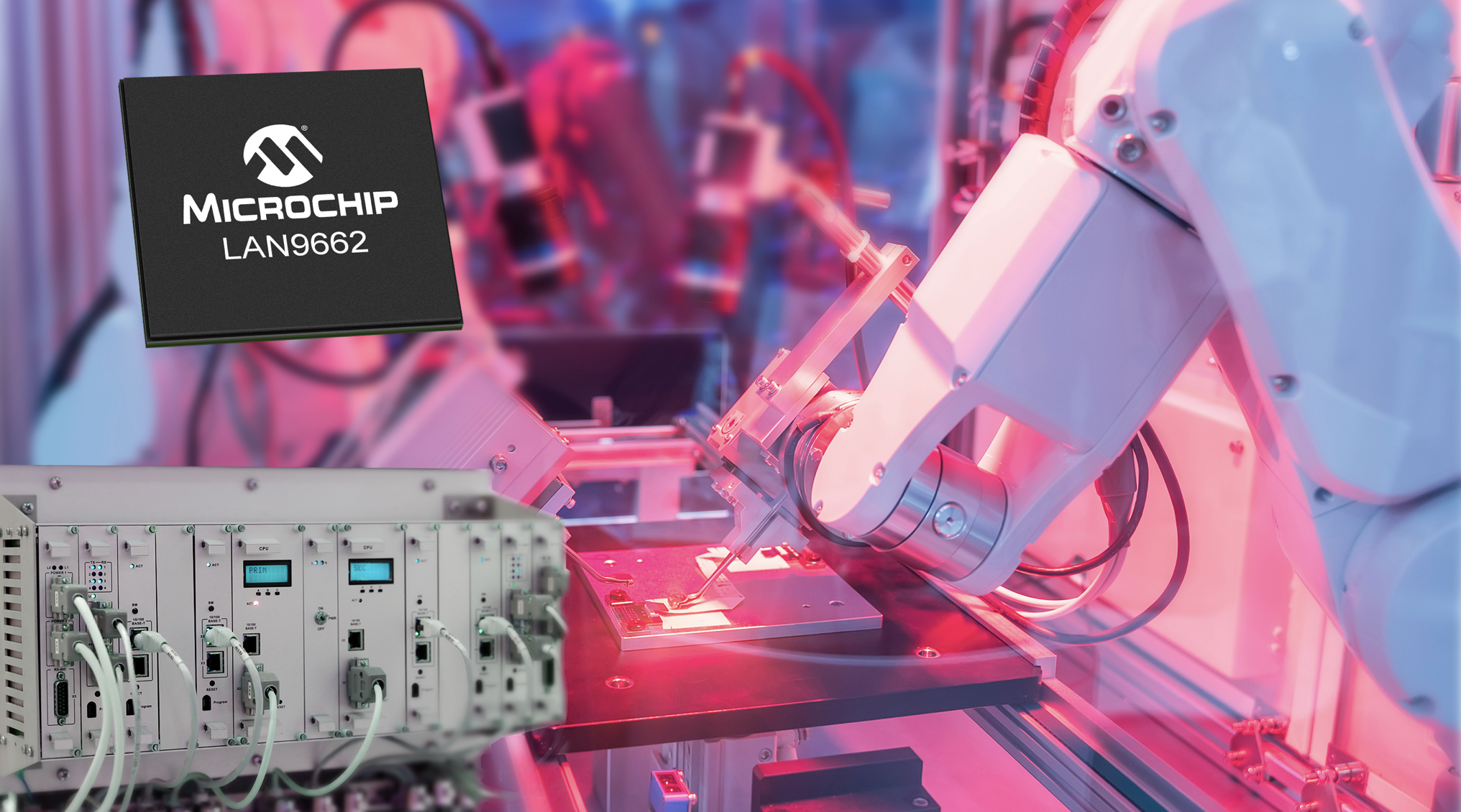 Microchip推出用于工业自动化的新型千兆以太网交换机LAN9662