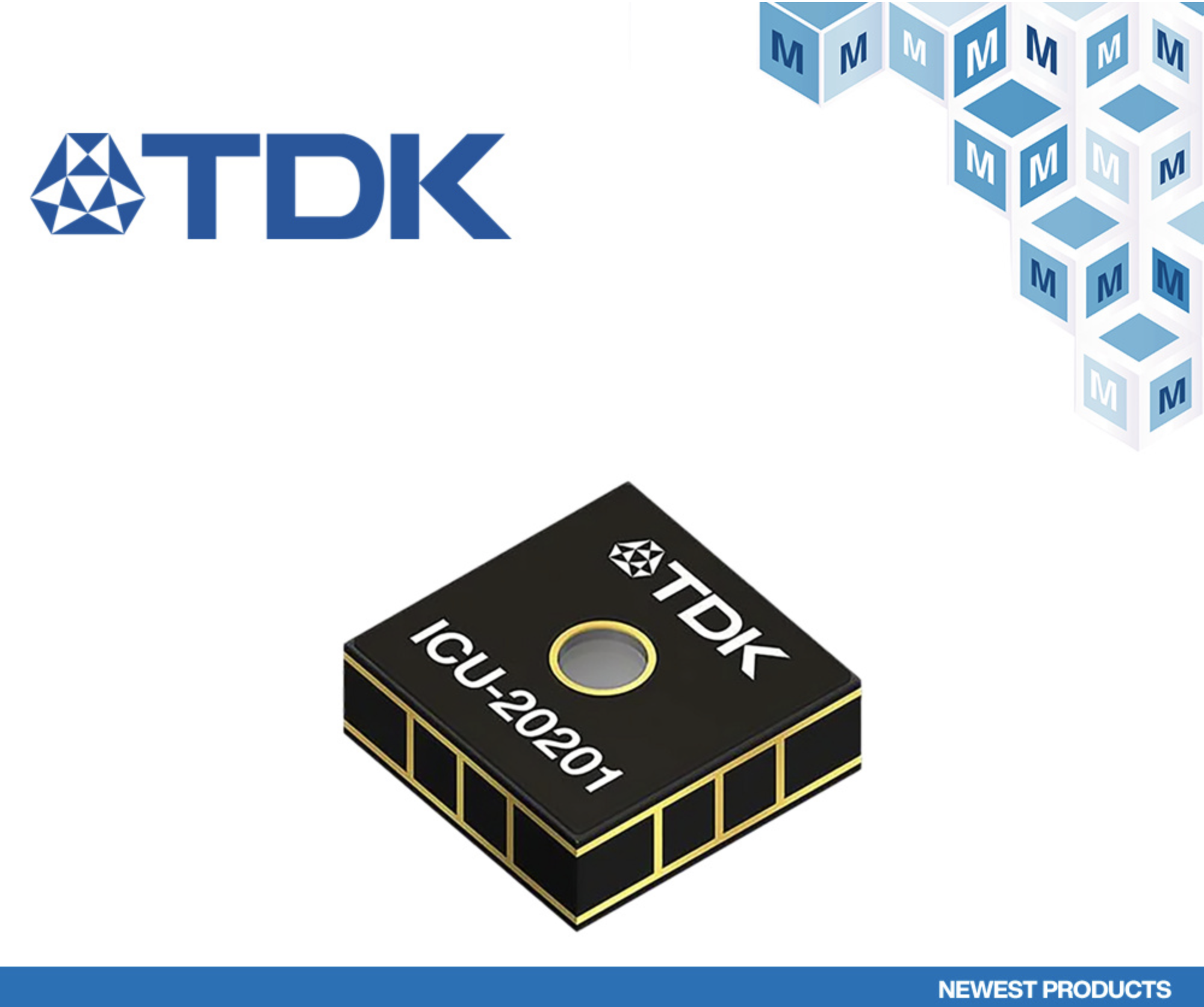 贸泽开售TDK InvenSense ICU-20201飞行时间距离传感器