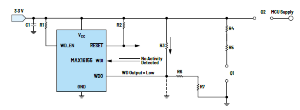 利用低电平有效输出驱动高端MOSFET输入开关以实现系统电源循环