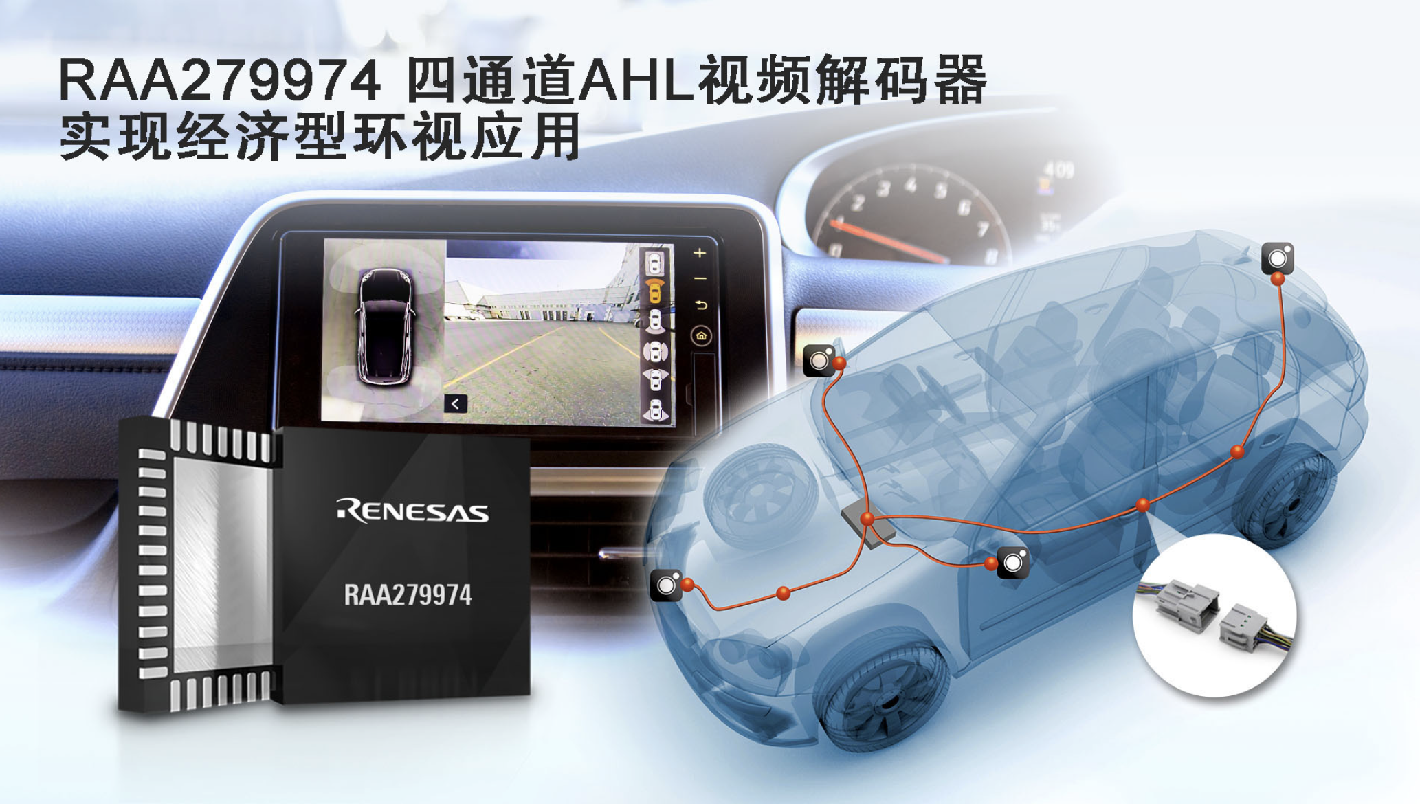 瑞萨推出全新四通道视频解码器助力车载摄像头实现经济型环视应用