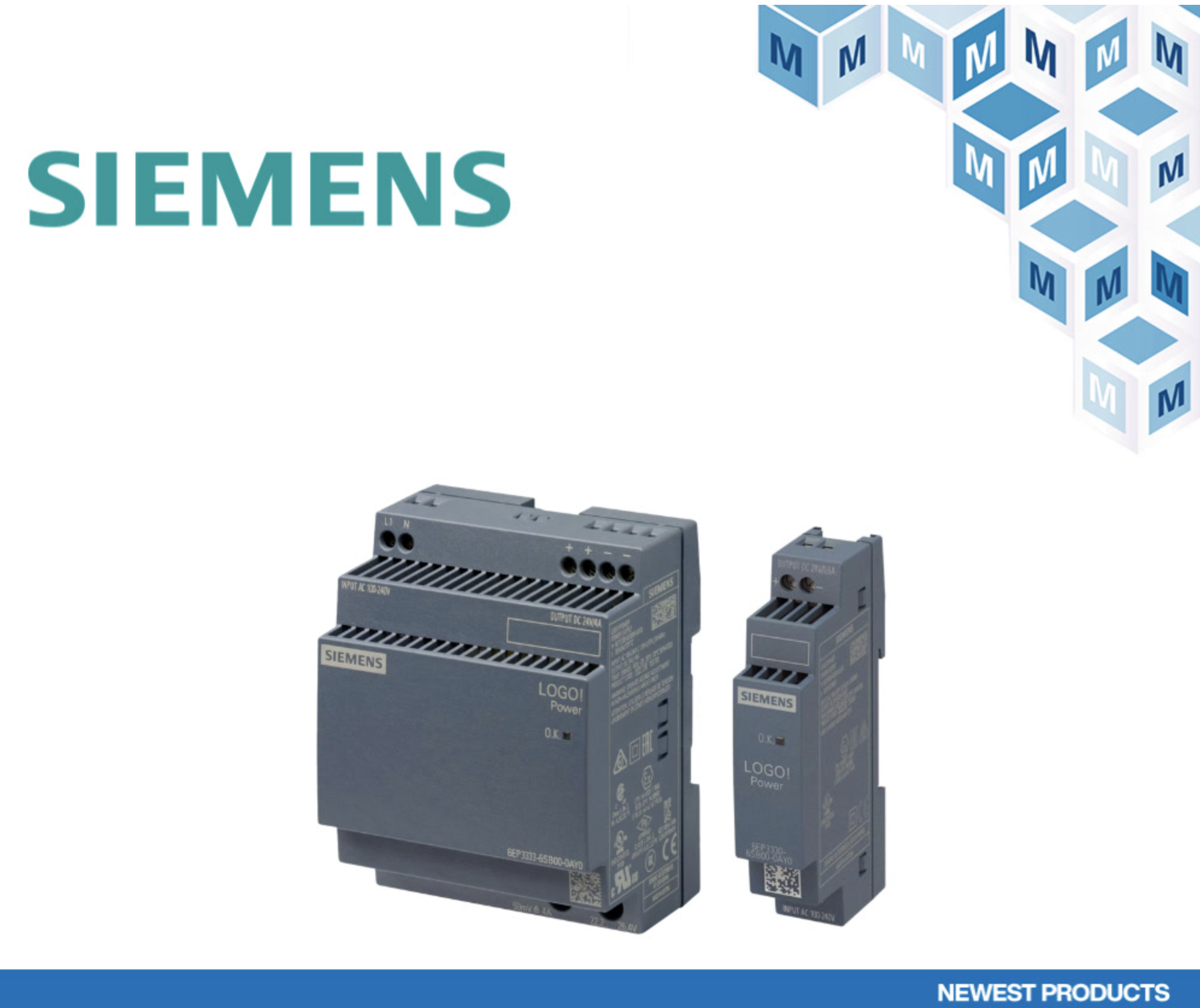 贸泽电子开售Siemens LOGO!Power微型电源