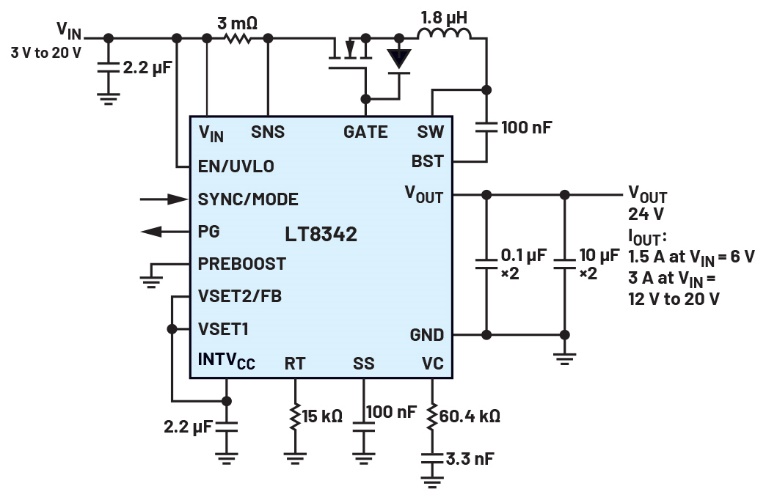 升压转换器集成Silent Switcher技术和输入断开功能，实现出色性能和可靠保护