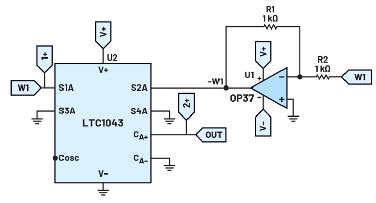 图7.基于LTC1043的开关混频器