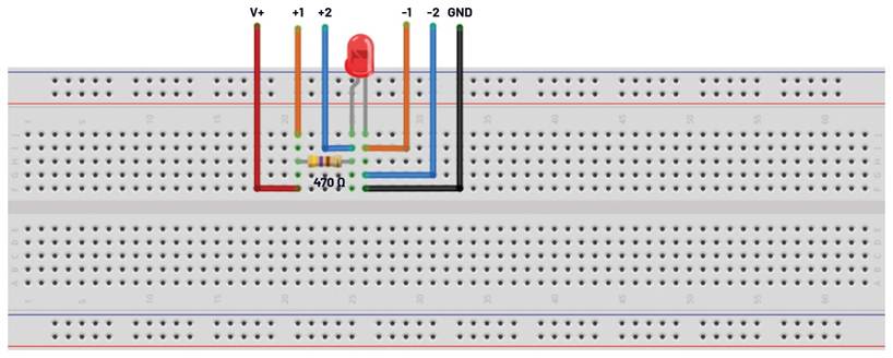 A circuit board with wires and wires

AI-generated content may be incorrect.
