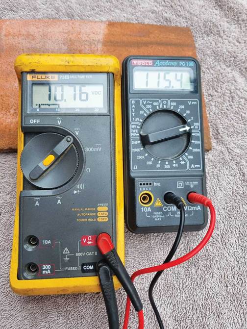 A pair of yellow digital multimeters
AI-generated content may be incorrect.