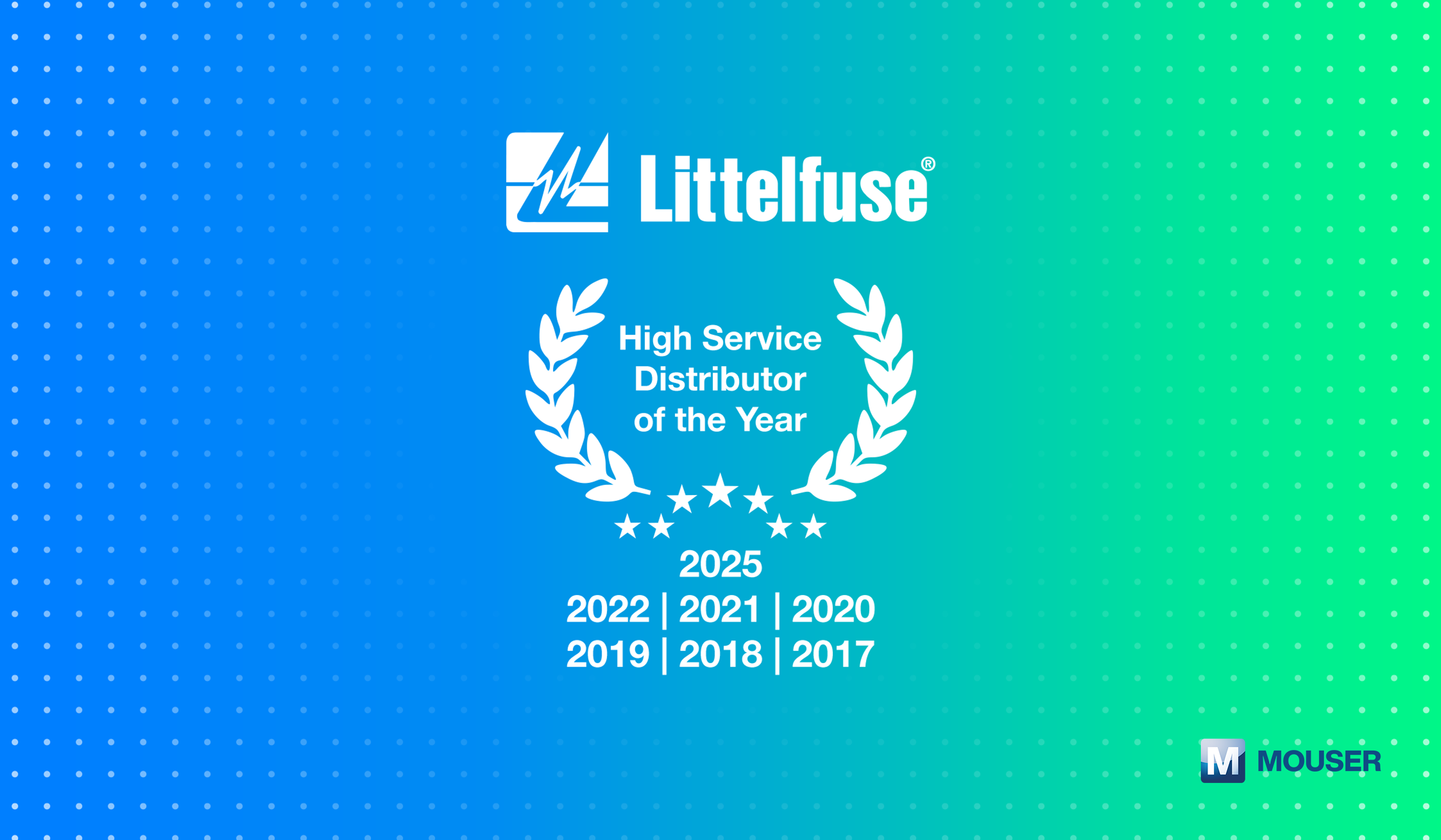 贸泽凭借出色表现荣获Littelfuse 2025年度全球优质服务代理商奖